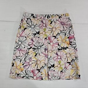 Land's End Colorful Floral Midi Skirt Womens Size 12